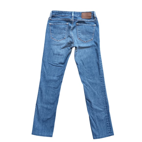 Big Star Brigette Slim Straight Jeans Womens 26L Blue Excellent Hemmed Stretch - Picture 9 of 14